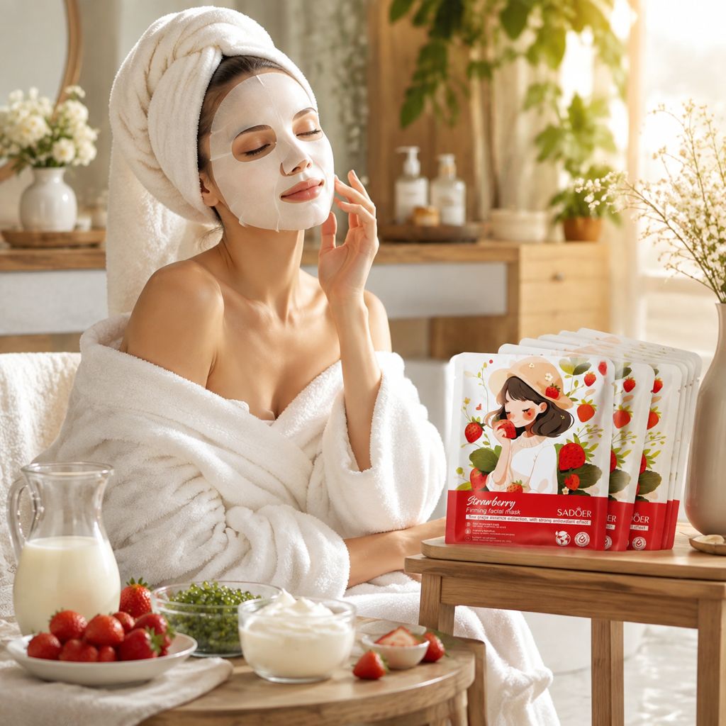 پک ۱۰ عددی ماسک ورقه ای توت فرنگی  سادور